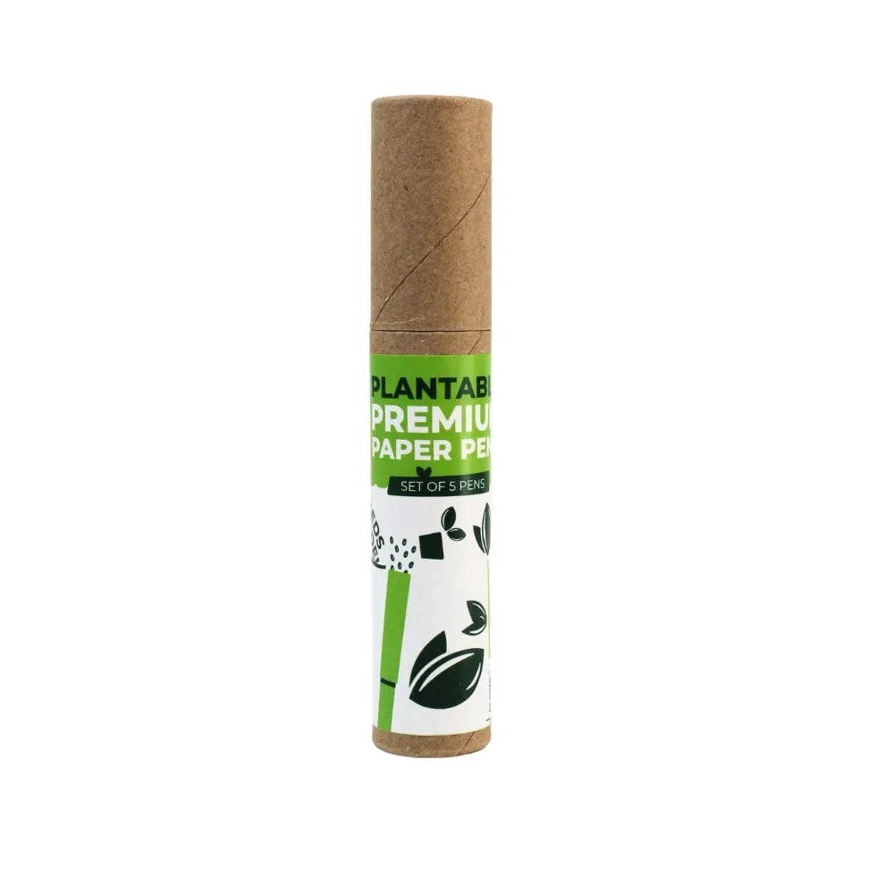 GreenTra Plantable Paper Pen Set | Giftable Eco-Friendly Seed Pens (Pack of 5)